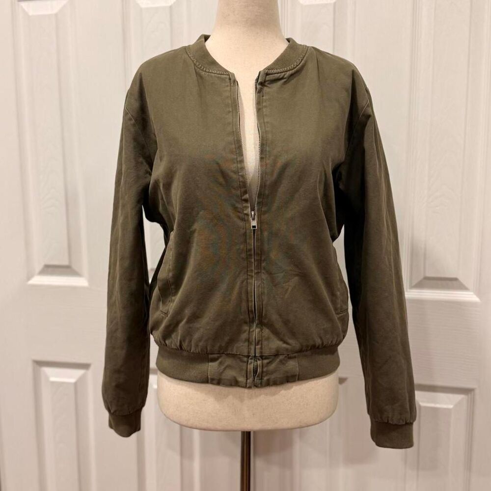 Brandy Melville Olive Green Bomber Sherpa Lined OS